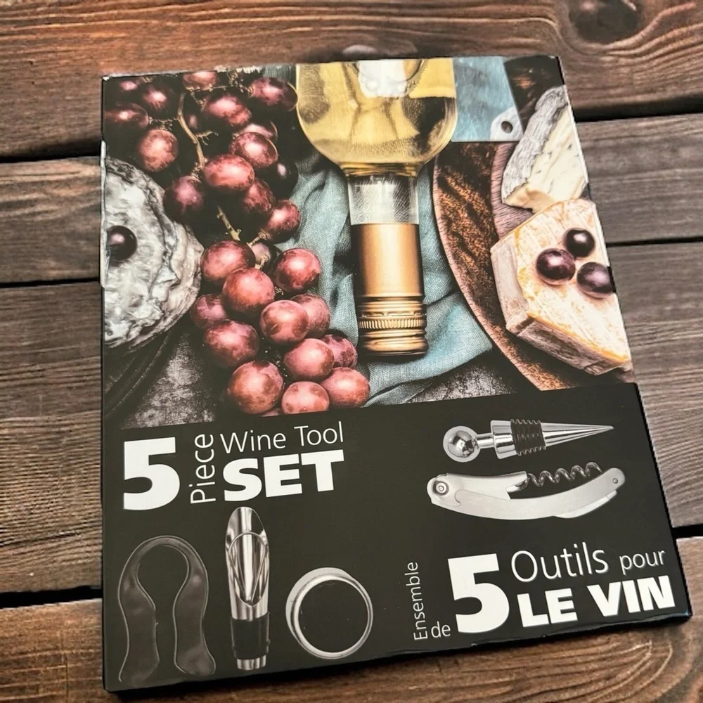 🍇 5-Piece Wine Tool Set - NEW, Unopened with Slight Box Damage 🍷 Wine Opener